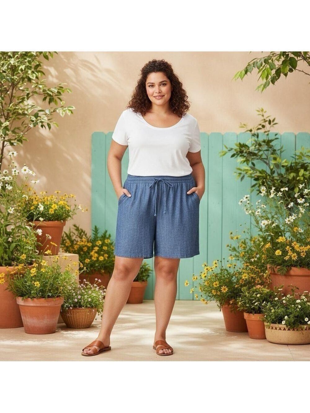 4X old navy chambray shorts